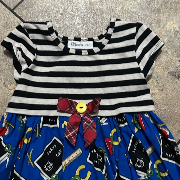 Bonnie Jean Black and White Striped Dress - Picture 6 of 7